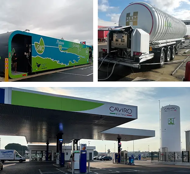 Stazioni di rifornimento HAM Italia LNG, LNG-C e BioLNG, dove i nostri clienti possono rifornirsi con la HAM Card Itallia
